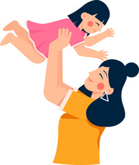 Mother and daughter vector illustration