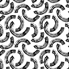 Fashion abstract contemporary seamless pattern with dry brush crayon charcoal lines. Graphic squiggle vector. Modern trendy Vector. Grunge, texture pattern for textile prints