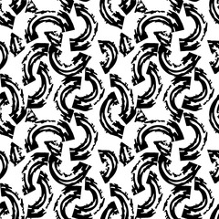 Obraz premium Fashion abstract contemporary seamless pattern with dry brush crayon charcoal lines. Graphic squiggle vector. Modern trendy Vector. Grunge, texture pattern for textile prints