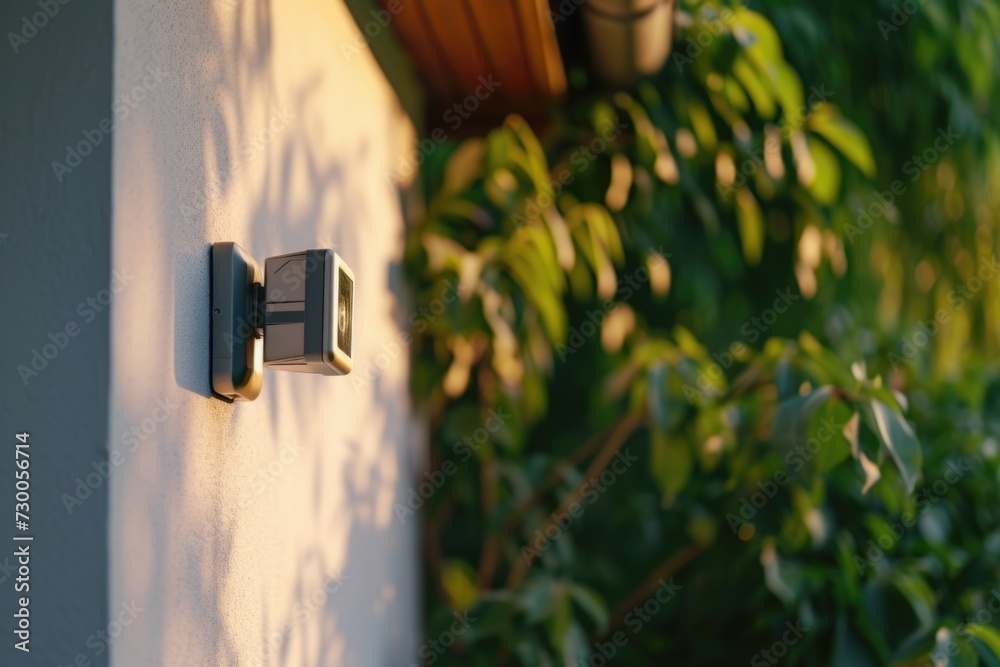 Aufkleber A close-up view of a light fixture mounted on a wall. This versatile image can be used to depict various concepts related to lighting, interior design, home decor, and more