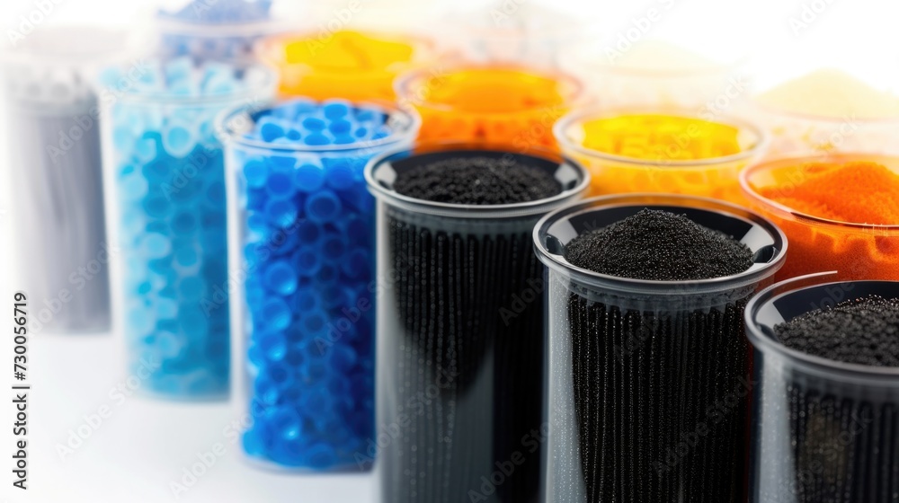 Aufkleber A close-up view of a row of different colored liquids. This versatile image can be used to represent a variety of concepts and themes