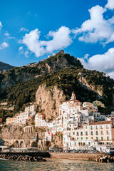 Obraz premium Amalfi Coast, traveling in Italy, landscapes and nature.