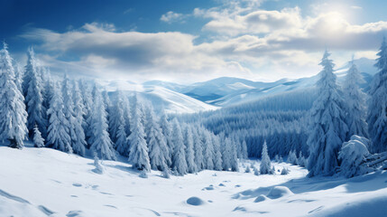 Fototapeta na wymiar Snowy winter scene
