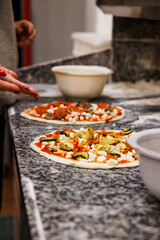 Pizza making experience, in little restaurant in Italy, Amalfi Coast.