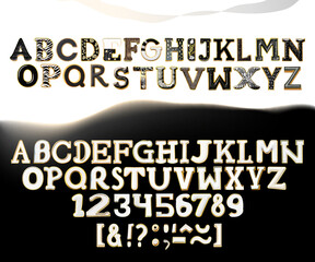 Whimsical font consist of a letter in a various fusion style - 730059333