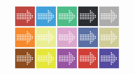 Arrow icon vector set. Vector isolated illustration set of different color arrows