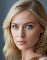 Naklejka premium cute tender blonde with blue eyes, portrait