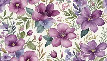 floral watercolor background purple on a light background