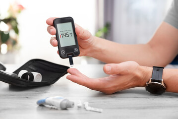 Diabetes using glucometer with high sugar level