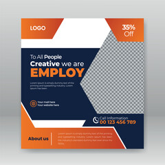 Creative modern social media post template, Corporate professional marketing agency web banner design