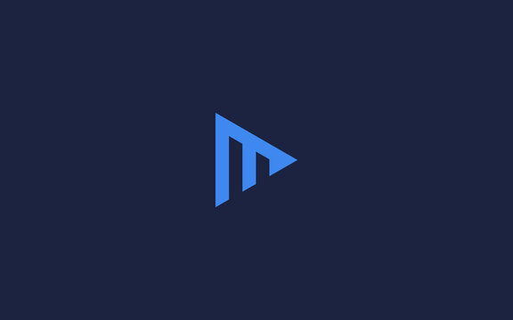 letter m with play logo icon design vector design template inspiration