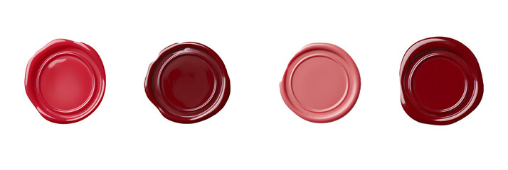 Set of wax seal stamp for envelope or card, wedding invitation, honey moon, bridal shower, bachelorette, Christmas palette, luxurious invite, solid red colors