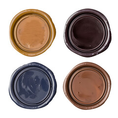 Set of wax seal stamp for envelope or card, wedding invitation, honey moon, bridal shower, bachelorette, Christmas palette, luxurious invite, solid premium colors