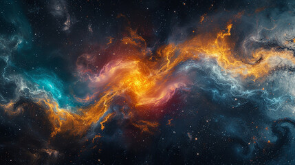 Celestial Whirlwind - Envision a celestial whirlwind of abstract colors swirling across a marble...
