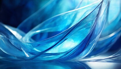 abstract blue background,  a glass abstract blue background, where translucent hues intertwine in a...