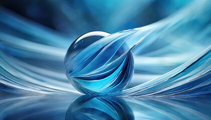 abstract blue smoke, a glass abstract blue background, where translucent hues intertwine in a...