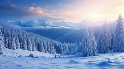 Fototapeta na wymiar Untouched winter landscape