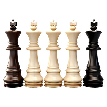 3D Rendering of a Chessboard Pieces on Transparent Background - Ai Generated