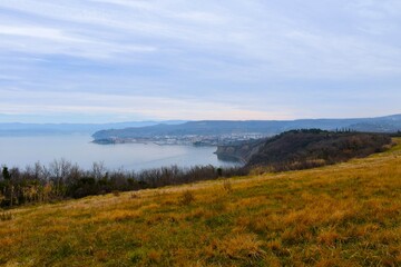 View of the town of Izola at the coast of the Adriatic sea in Primorska, Slovenia