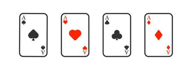 Poker card icon. Casino card game symbol. Gambling game. Vector sign.
