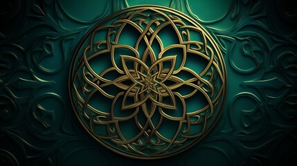 Green celtic patterns abstract background design for creative projects and decorative use