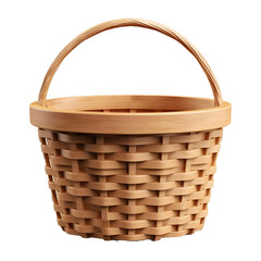 3D Rendering of a Empty Fruits or Vegetables Basket on Transparent Background - Ai Generated
