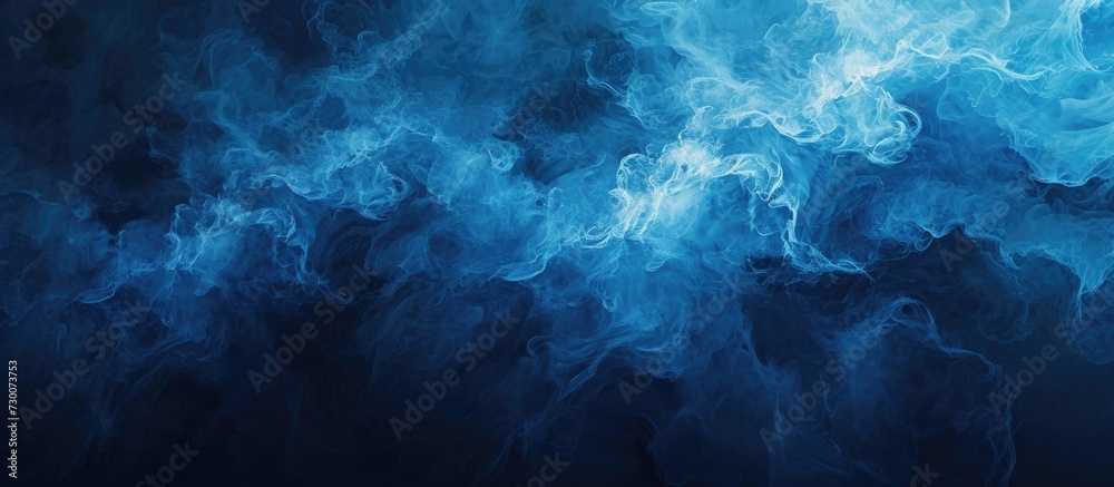 Poster blue fairy texture in hazy dark space. abstract digital pattern for wallpaper, print, or background.