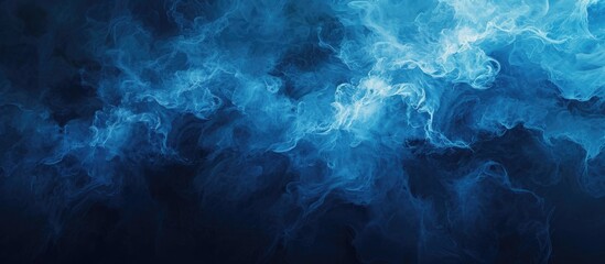 Blue fairy texture in hazy dark space. Abstract digital pattern for wallpaper, print, or background.