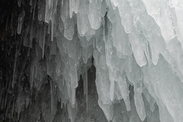 Frozen Icicles Of Ice In Nature