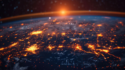 Global network connection and data connections concept