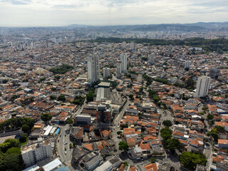 São Paulo megalopolis full of buildings seen from above by drone