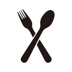 Spoon and fork silhouette icon