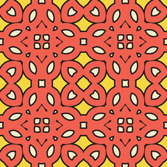 Seamless pattern with surreal multicolor ornament. Version No. 16. Vector illustration