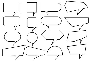 Obraz premium Set of bubble chat. Speech bubble, comic dialogue, line art. Speech bubble template collection. Vector illustration