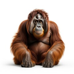 Borneo orangutan illustration on white background