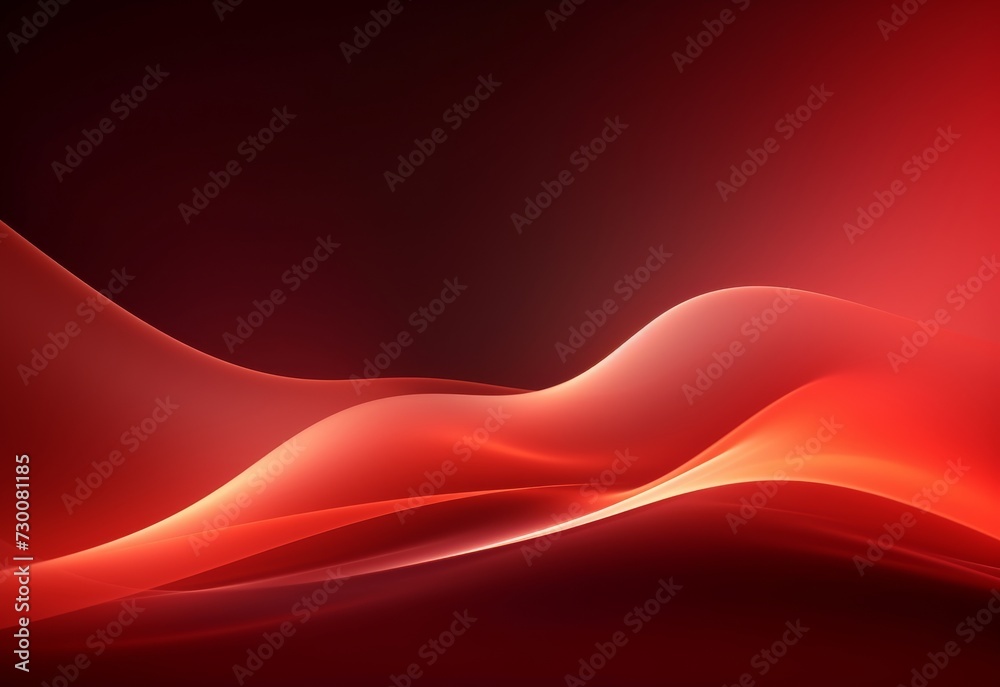 Wall mural red abstract background with waves and lights.