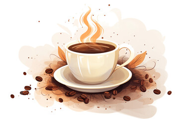 Obraz premium illustration of a cup of coffee. Created with Generative AI