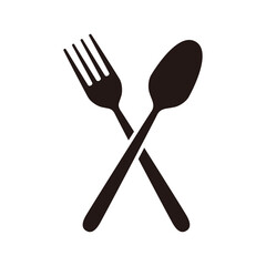 Spoon and fork silhouette icon