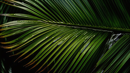 palm fronds swaying in a coastal breeze. 