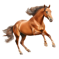 3D Rendering of a Horse Running on Transparent Background - Ai Generated