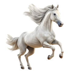 Obraz na płótnie Canvas 3D Rendering of a Horse Running on Transparent Background - Ai Generated