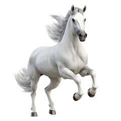 Obraz na płótnie Canvas 3D Rendering of a Horse Running on Transparent Background - Ai Generated