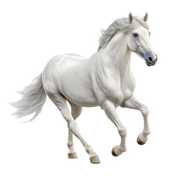 3D Rendering of a Horse Running on Transparent Background - Ai Generated