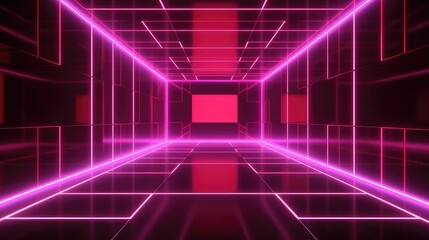 3d technology abstract neon light background with space for text.
