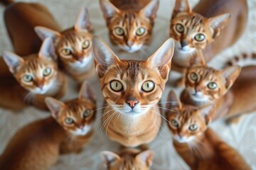 Gathering Of Abyssinian Cats