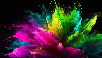 Holi Festival. Colour explosions and distributions. Holi festival concept