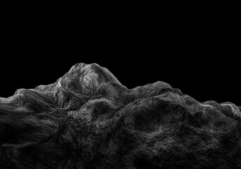 Very big and beautiful black rocks on dark black background - 730085784