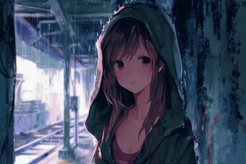 Hooded Anime Girl
