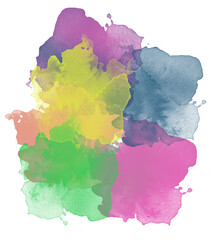 Multicolored watercolor stains