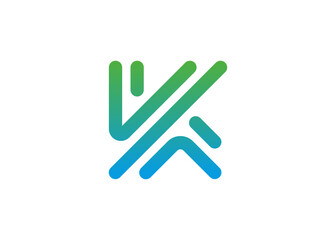 Abstract Letter K Logo. Flat Vector Logo Design Template Element.